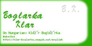 boglarka klar business card